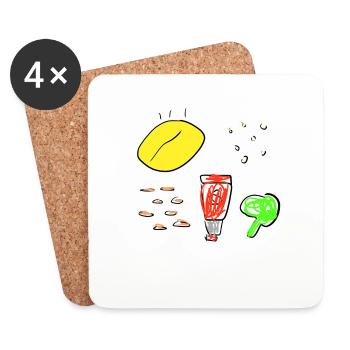 eat potato - Coasters (set of 4) - white - Front