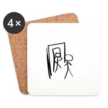 mirror human - Coasters (set of 4) - white - Front