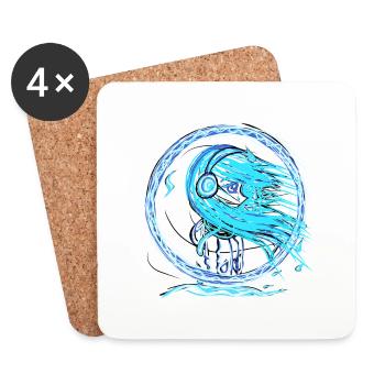 Musik Wasser - Untersetzer (4er-Set) - Weiß - Vorne