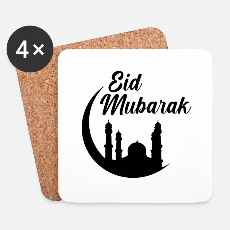 Eid Mubarak Islam Moslem Ramadan Mubarak Geschenk - Untersetzer (4er-Set) - Weiß