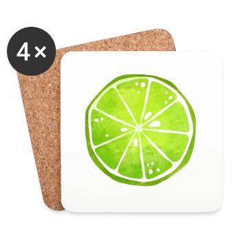 Lime Fruit Drink Costume Costume Tenue Sour Lemon - Dessous de verre (lot de 4) - blanc - Devant