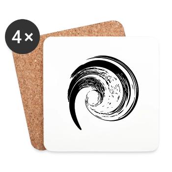 Rotated Shaft Whirlpool Formation - Coasters (set of 4) - white - Front