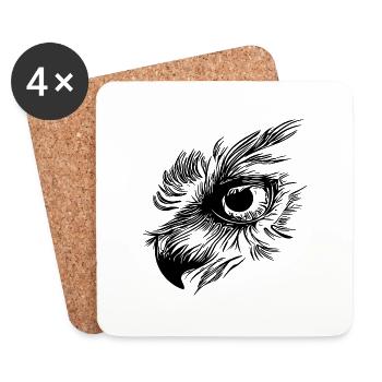 Owl Beak - Owl Eye - Coasters (set of 4) - white - Front