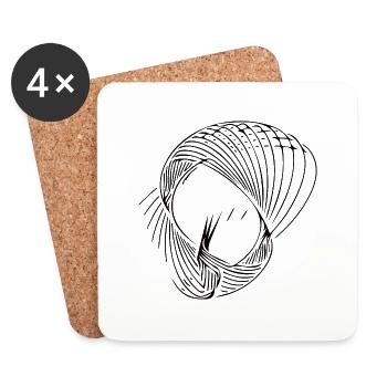 Geometric circle lines - Coasters (set of 4) - white - Front
