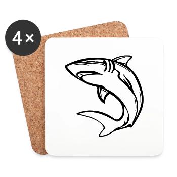 Elegant deep-sea shark - Coasters (set of 4) - white - Front