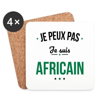 Je peux pas je suis Africain - Dessous de verre (lot de 4) - blanc - Devant