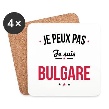 Je peux pas je suis Bulgare - Dessous de verre (lot de 4) - blanc - Devant