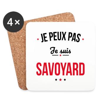 Je peux pas je suis Savoyard - Dessous de verre (lot de 4) - blanc - Devant