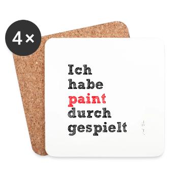ich habe paint durchgespielt - Untersetzer (4er-Set) - Weiß - Vorne