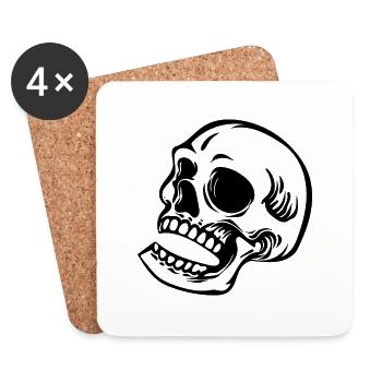 Crâne Halloween Crâne - Dessous de verre (lot de 4) - blanc - Devant