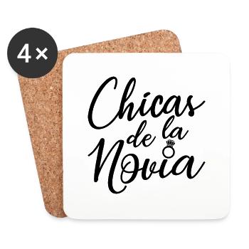 Chicas de la Novia Bridesmaid Team Bride Wedding - Coasters (set of 4) - white - Front