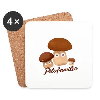 pilzfamilie,pilze,steinpilze,pilze - Untersetzer (4er-Set) - Weiß - Vorne