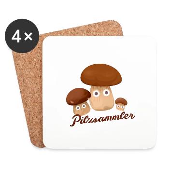 pilzsammler,steinpilze,pilze,sammler - Untersetzer (4er-Set) - Weiß - Vorne