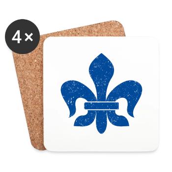 Fleur-de-lis / Lys - Dessous de verre (lot de 4) - blanc - Devant