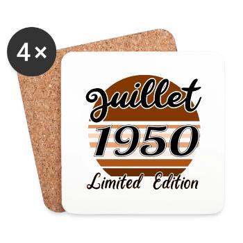 Juillet 1950 Limited édition | Bois Bruns - Dessous de verre (lot de 4) - blanc - Devant