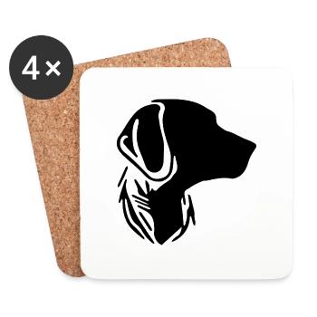 Dog portrait for proud dog owners - Coasters (set of 4) - white - Front