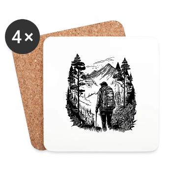 Passion Forest, Mountains and Camping Holidays - Coasters (set of 4) - white - Front