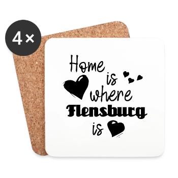 Zuhause in Flensburg - Home is where Flensburg is - Untersetzer (4er-Set) - Weiß - Vorne