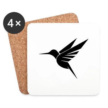 Schwebender Kolibri Tattoo Tribal Schwingen - Untersetzer (4er-Set) - Weiß - Vorne