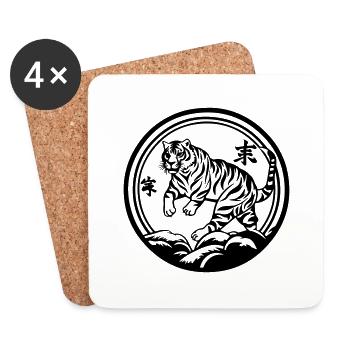 Tiger China - Coasters (set of 4) - white - Front
