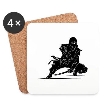 Strength Training Warrior Style Leisure Ninja Athlete - Coasters (set of 4) - white - Front