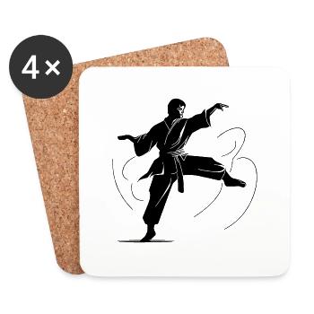 Karate Fighter Martial Arts Competition - Coasters (set of 4) - white - Front