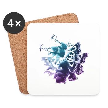 Yvo Tattoo, Tattoo Be You Butterfly 4 - Untersetzer (4er-Set) - Weiß - Vorne
