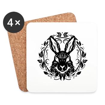 hase - Untersetzer (4er-Set) - Weiß - Vorne