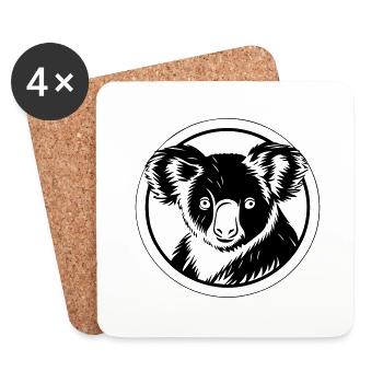 Koala - Dessous de verre (lot de 4) - blanc - Devant