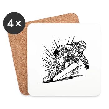 Snowboarding Style Krasser Snowboard Move - Untersetzer (4er-Set) - Weiß - Vorne