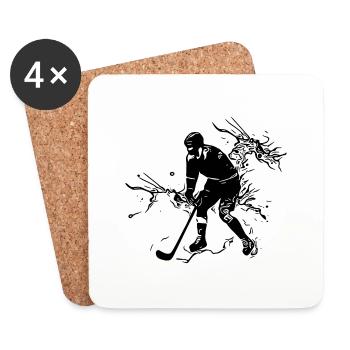 Eishockey Spieler in einer Eiswolke - Untersetzer (4er-Set) - Weiß - Vorne