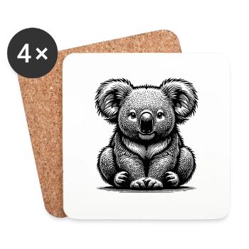 Niedlicher australischer Kinder Koala - Untersetzer (4er-Set) - Weiß - Vorne