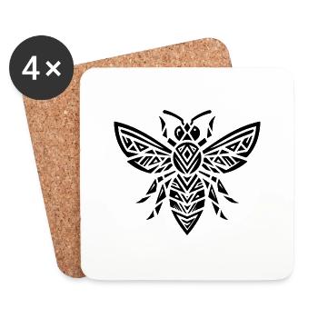 Süße Kleine Tribal Tattoo Biene - Untersetzer (4er-Set) - Weiß - Vorne