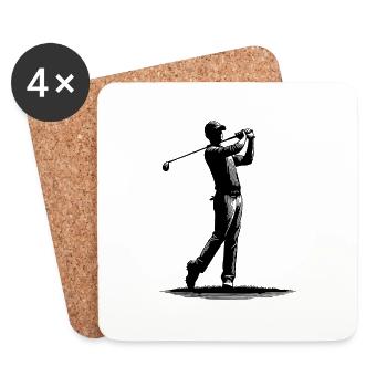Golf Spieler auf dem Golfplatz Sport Golfspiel - Untersetzer (4er-Set) - Weiß - Vorne