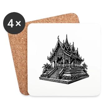 Exotischer hübscher Thailand Tempel - Untersetzer (4er-Set) - Weiß - Vorne