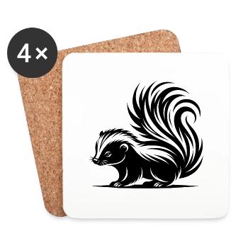 Cute cuddly skunk baby - Coasters (set of 4) - white - Front