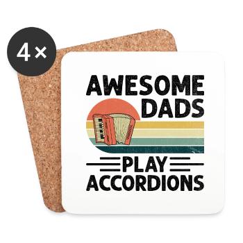 Tolle Väter spielen Akkordeons Akkordeonist Akkordeon Akkordeon Akkordeon - Untersetzer (4er-Set) - Weiß - Vorne