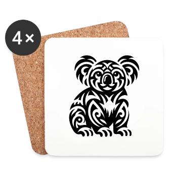 Niedlicher australischer Tribal Tattoo Koala - Untersetzer (4er-Set) - Weiß - Vorne