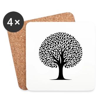 Naturliebhaber Wald Baum und Natur - Untersetzer (4er-Set) - Weiß - Vorne