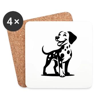 Chien dalmatien mignon beau portrait de chien - Dessous de verre (lot de 4) - blanc - Devant