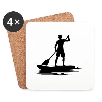 Paddelwanderung Stand Up Paddling Tour - Untersetzer (4er-Set) - Weiß - Vorne