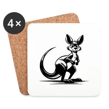 Australisches lächelndes Känguru - Untersetzer (4er-Set) - Weiß - Vorne