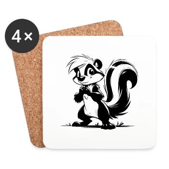 Skunk Enfants Bébé Dessin - Dessous de verre (lot de 4) - blanc - Devant