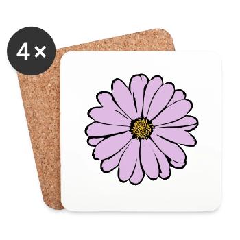 Flower pastel flower flowers pastel flowers lilac - Coasters (set of 4) - white - Front