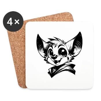 Funny Kids Bat Vampire Drawing - Coasters (set of 4) - white - Front