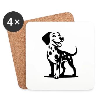 Petit chien dalmatien beau portrait de chien - Dessous de verre (lot de 4) - blanc - Devant