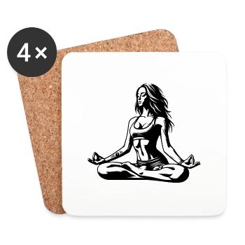 Yoga Lehrerin bei Meditation für die Seele - Untersetzer (4er-Set) - Weiß - Vorne