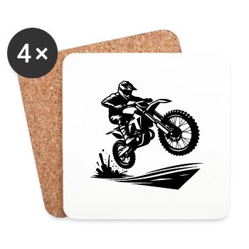 Motorsport Enduro Jumping Terrain Machine - Coasters (set of 4) - white - Front
