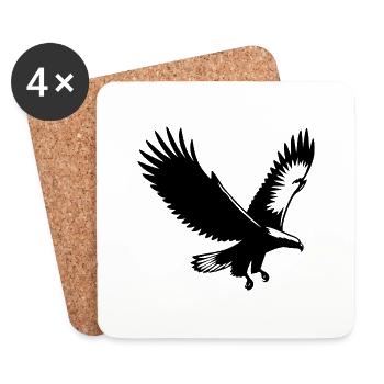 Eleganter Adler im Anflug mit breiten Flügeln - Untersetzer (4er-Set) - Weiß - Vorne