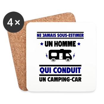Ne sous-estimez qui conduit un camping-car - Dessous de verre (lot de 4) - blanc - Devant